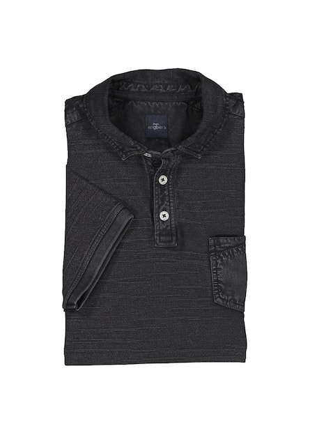 engbers Herren Polo-Shirt meliert , Schwarz
