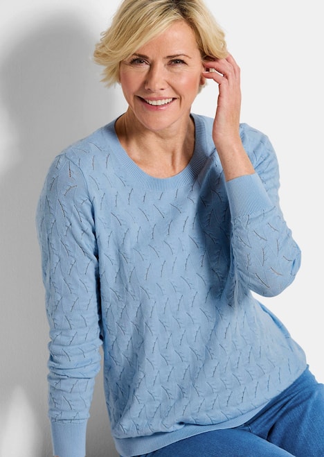 Baumwollpullover mit Zick-Zack-Muster