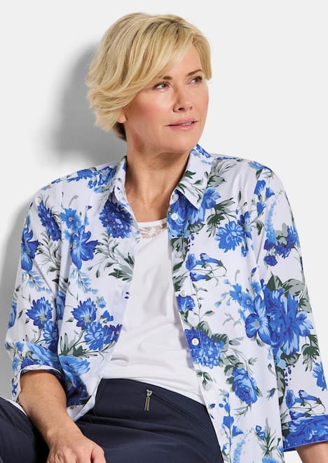 Hemdbluse mit Spitzenshirt