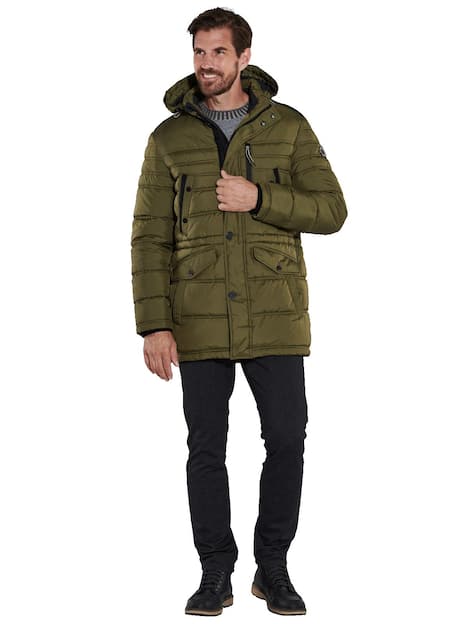 engbers Herren Steppjacke mit abnehmbarer Kapuze , Khaki