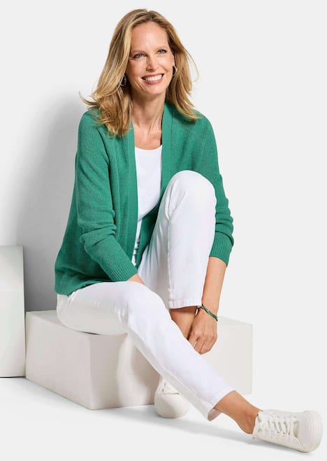 Strickjacke mit Strickbandblende