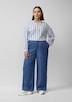 Wide-Leg-Hose aus Leinenmix in Denim-Optik