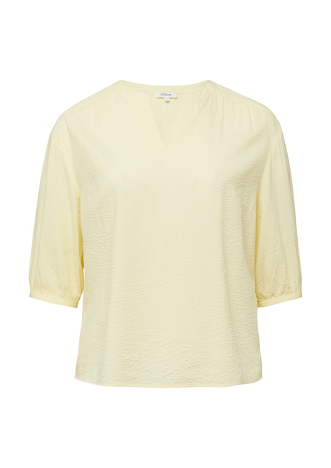 Bluse aus Seersucker mit Raffungen