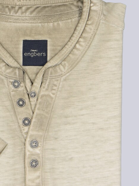 Herren Henley T-Shirt , Beige