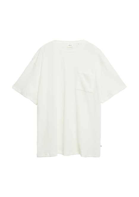 Waffelpiqué-T-Shirt mit Brusttasche