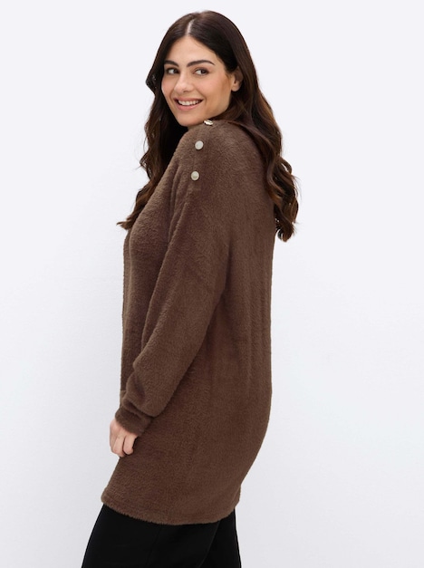 Langarm-Pullover Feinstrickpullover mit U-Boot-Ausschnitt Langarm
