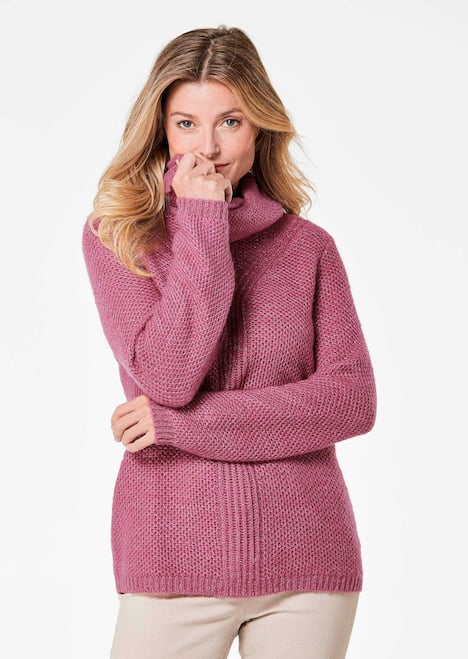 Strickpullover mit interessanter Struktur und Glitzergarn