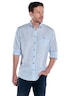 Herren Langarm-Hemd mit Leinenanteil , Hellblau