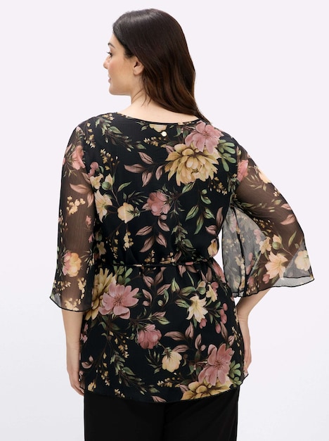Tunika Tunika mit floralem Alloverprint 3/4-Arm