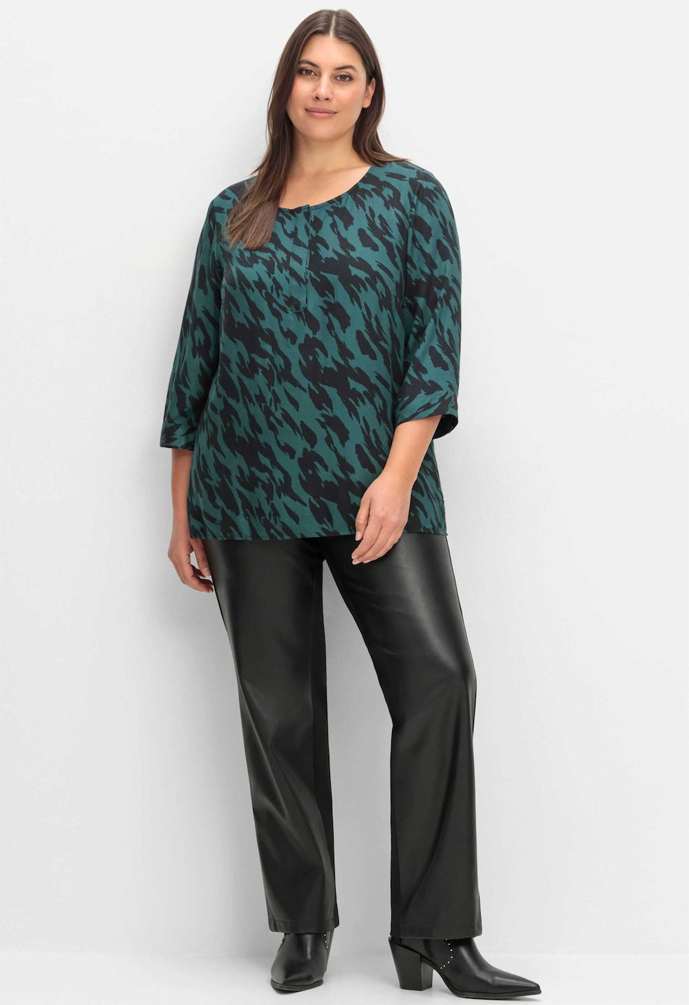 Tunika 3/4-Arm Sonstiges Muster Ohne Kragen