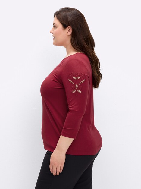 Shirt 3/4-Arm Uni Ohne Kragen