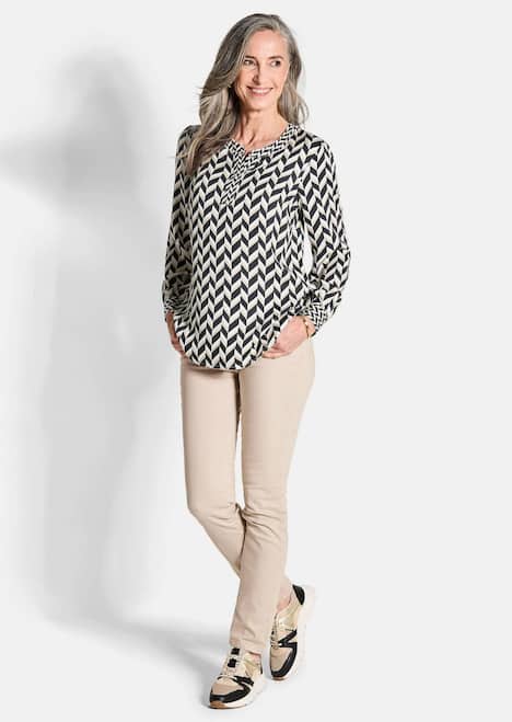 GOLDNER Blouse met print Gedessineerde blouse van viscose-satijn