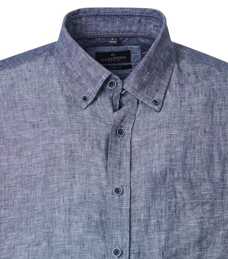 Leinenhemd uni Casual Fit