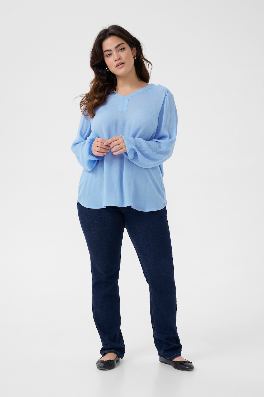 Langarm-Bluse Regular fit