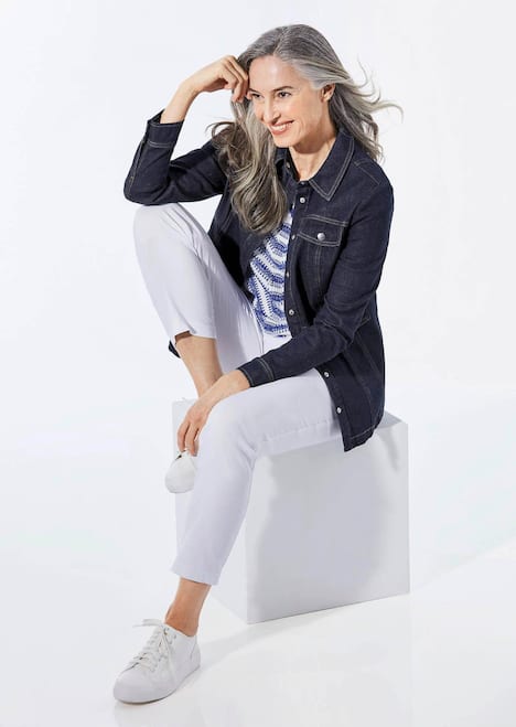 Jeansjacke mit sportlichen Details