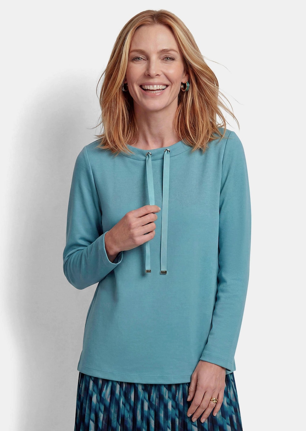 Sweatshirt mit U-Boot-Ausschnitt