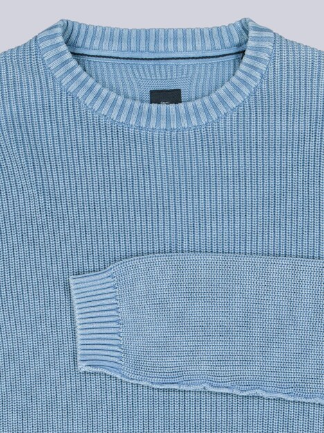 Herren Pullover Rundhals , Mittelblau