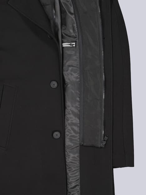 engbers Herren Mantel mit heraustrennbarem Inlet , Schwarz