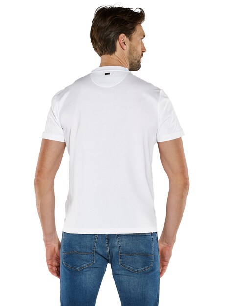 Herren T-Shirt uni , Reinweiss