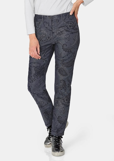 GOLDNER Broek met print Gedessineerde broek