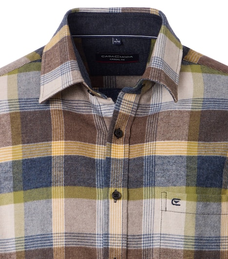 Flanellhemd kariert Casual Fit