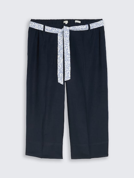 Culotte Hose mit Leinenanteil