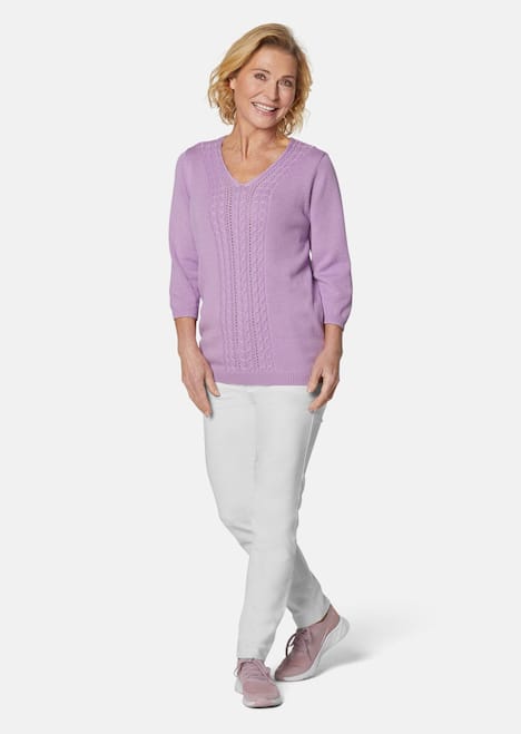 Superweicher V-Pullover in Leichtstrick
