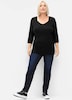 Pullover 3/4-Arm Feinstrick Uni