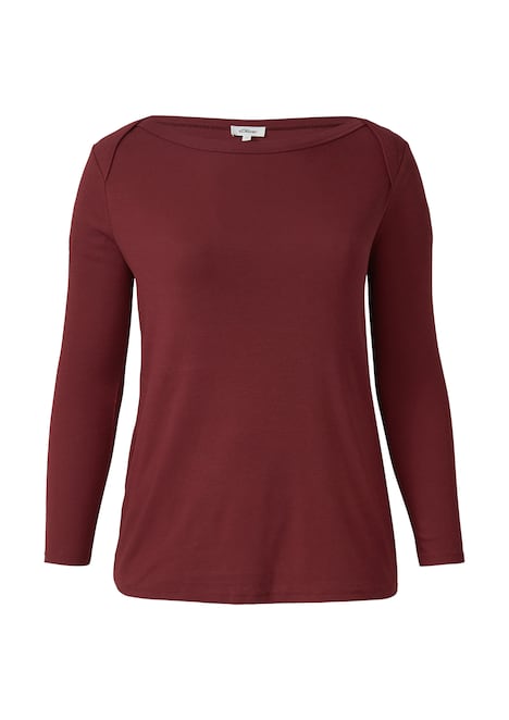 Langarmshirt mit U-Boot-Ausschnitt