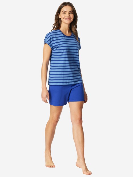 Schiesser Damen Pyjama Casual Essentials aqua