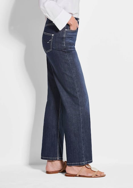 Denim jeans met wijde pijpen