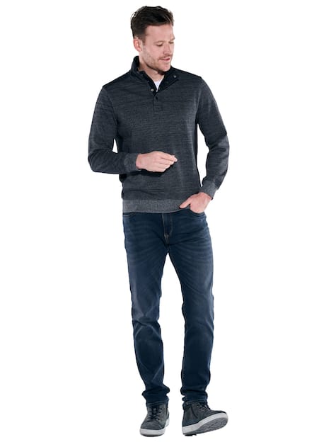 engbers Herren Sweatshirt mit Stehkragen , Schwarz