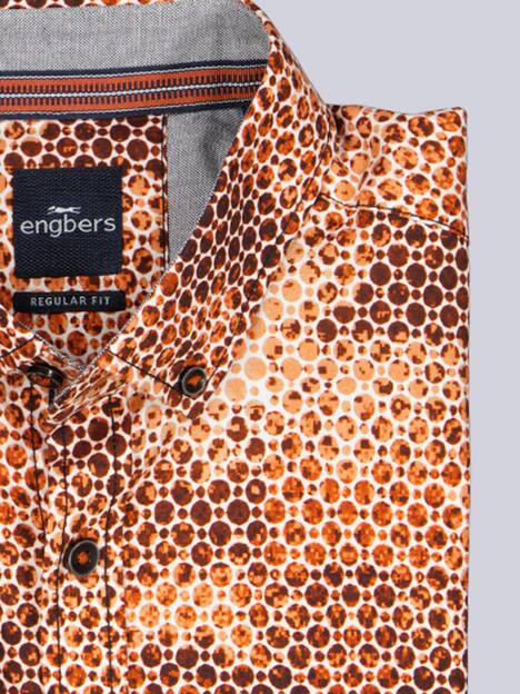 engbers Herren Langarm-Hemd gemustert , Rostorange