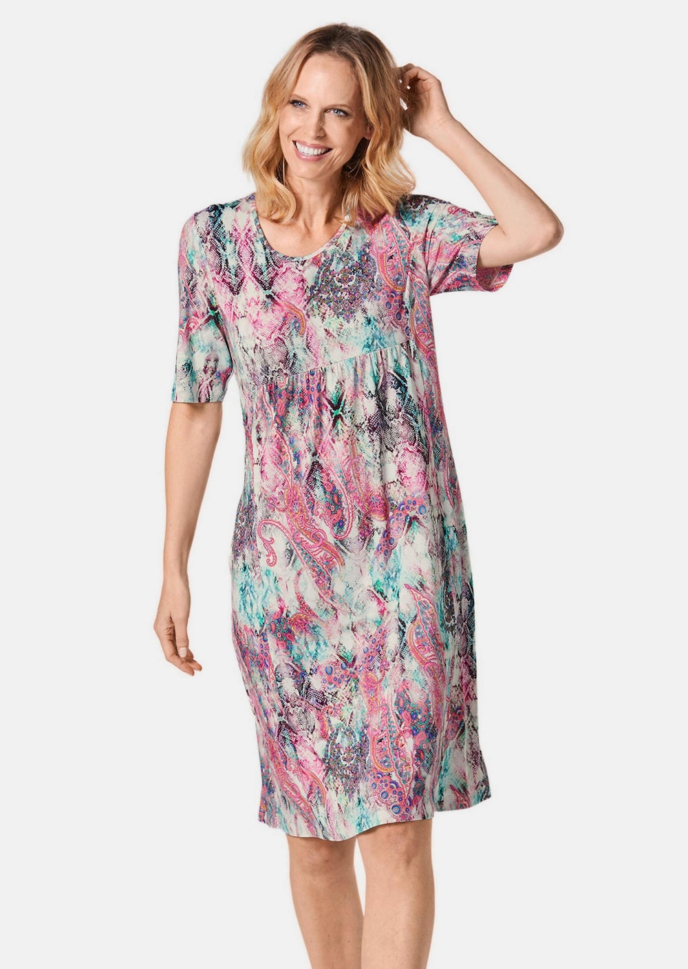 Elastisches Jerseykleid mit modischem Druck
