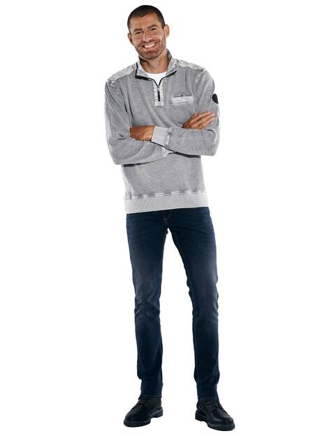 engbers Herren Sweatshirt strukturiert , Silbergrau