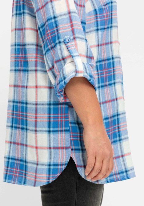 Longbluse Langarm Mehrfarbig Hemdkragen