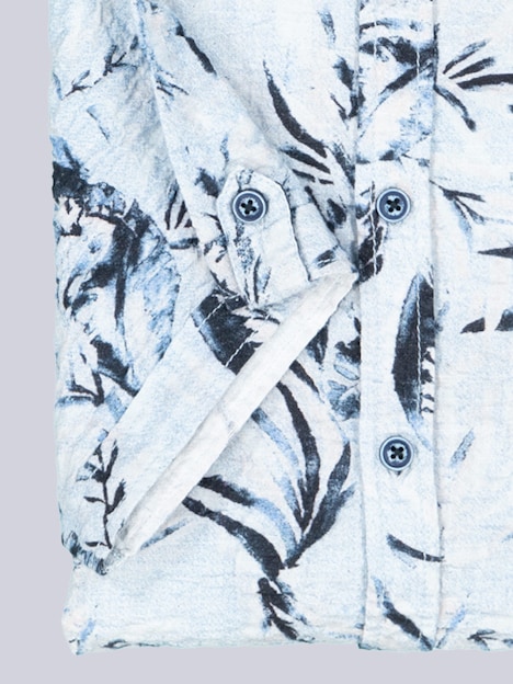 Herren Kurzarm-Hemd gemustert , Brilliantblau