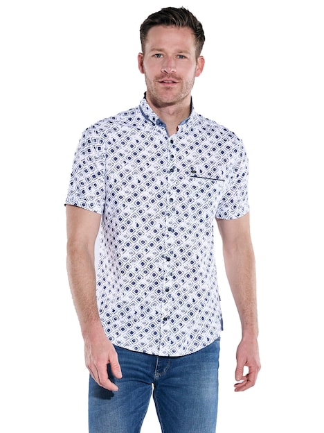 Herren Hemd kurzarm , Brilliantblau