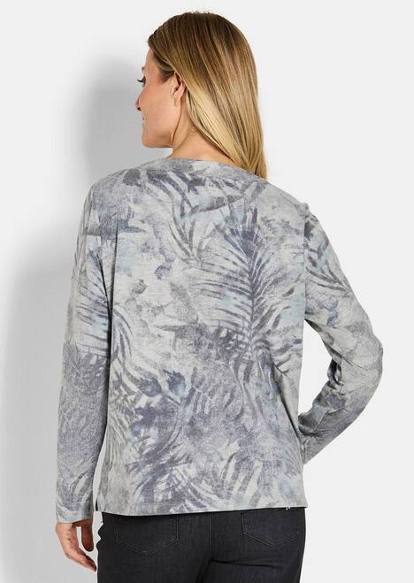 Langarm Printshirt, U-Boot-Ausschnitt