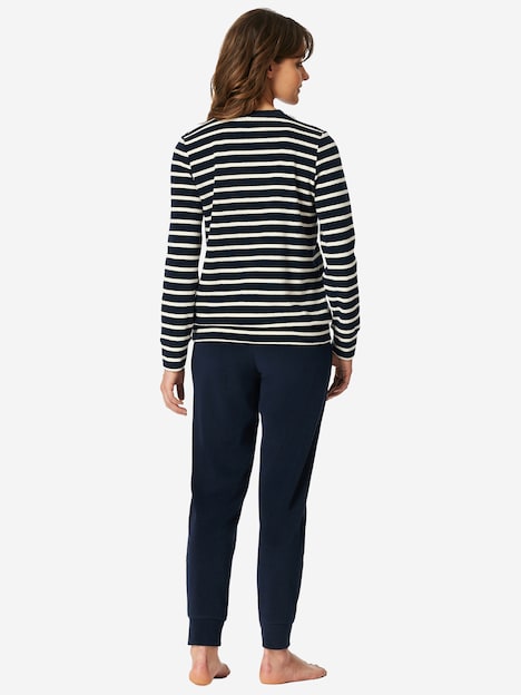 Schiesser Damen Pyjama Casual Essentials - nachtblau