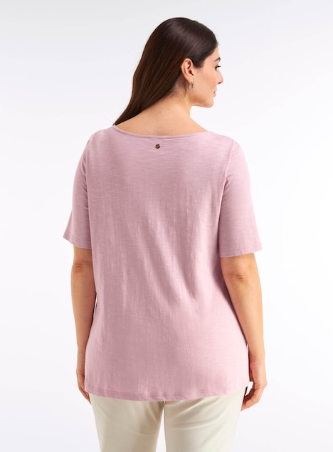 Halbarmshirt Shirt mit Bindebändern Kurzarm