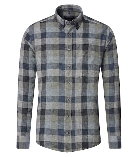 Leinenhemd kariert Casual Fit