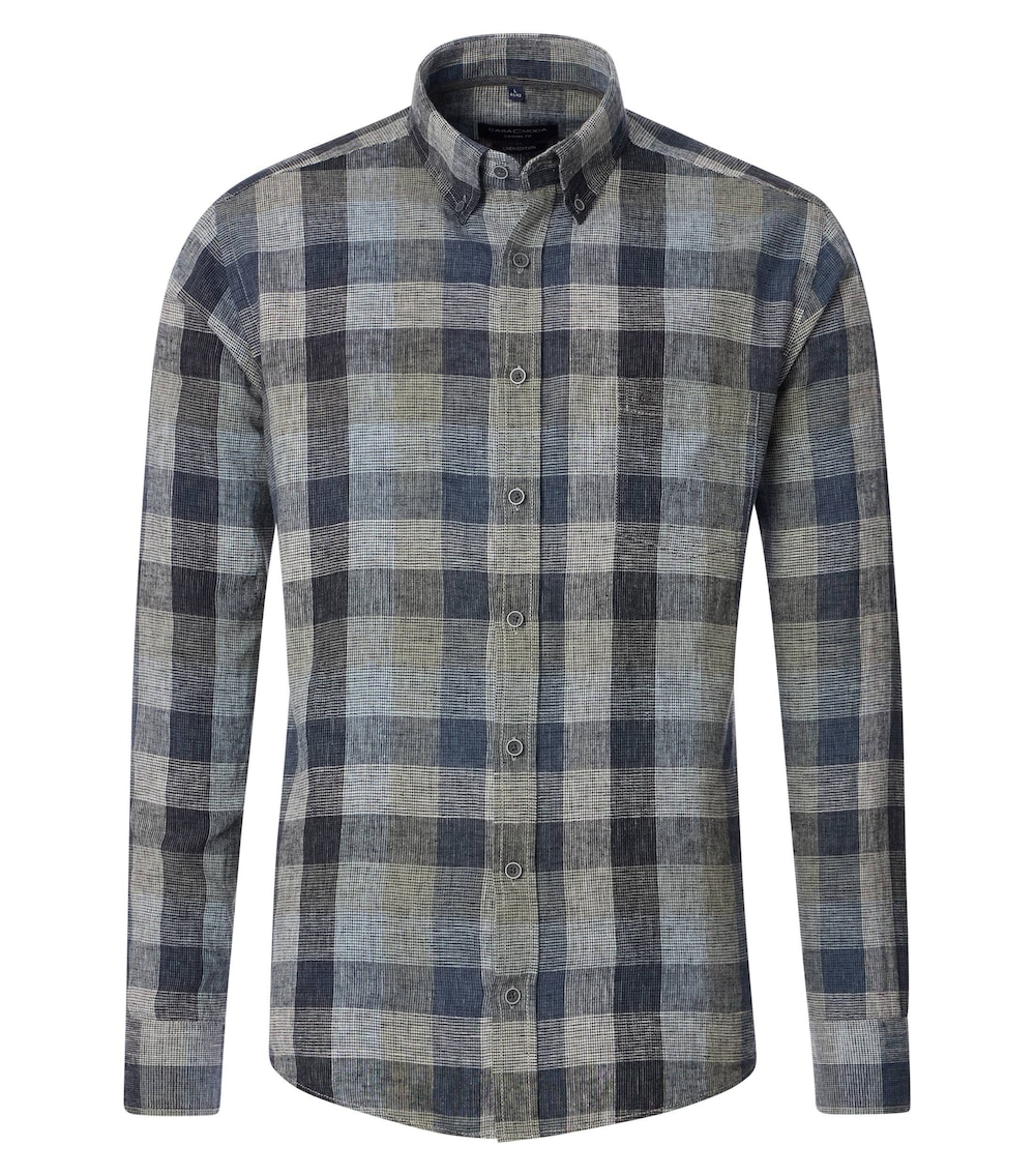 Leinenhemd kariert Casual Fit