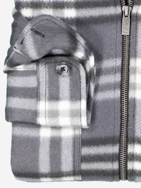 engbers Herren Flauschiges Overshirt kariert , Anthrazit