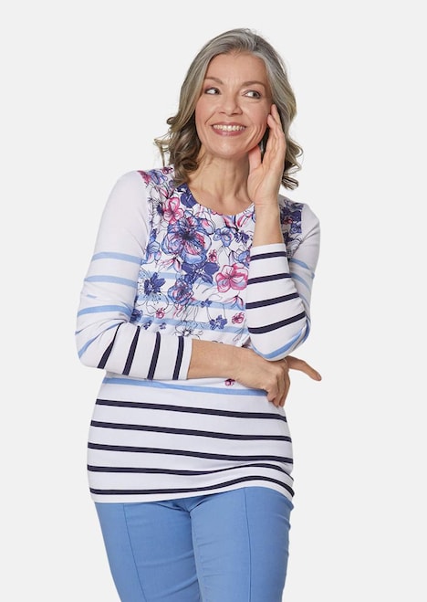 Blütenreicher Druckpullover