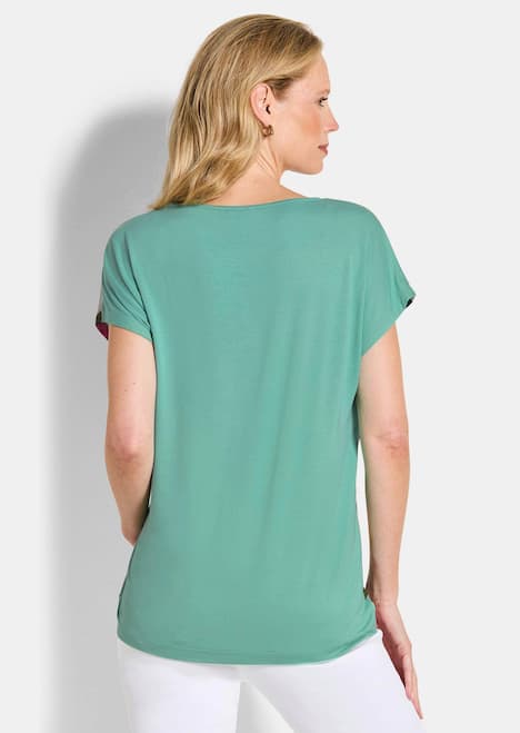 Streifenshirt mit floralen Akzenten