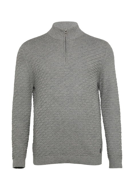 Strukturierter Pullover mit Half-Zip