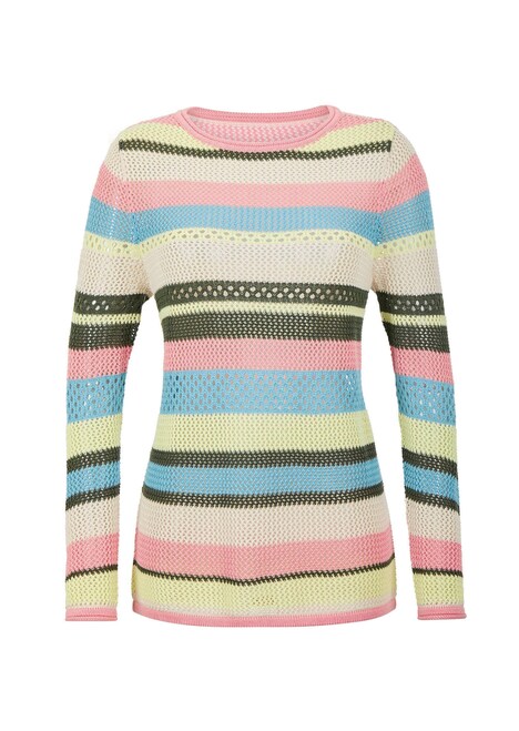 Gestreepte trui met gaatjespatroon