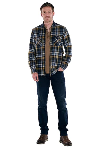 engbers Herren Overshirt kariert , Braun