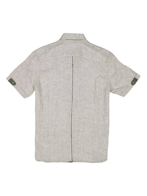engbers Herren Kurzarm-Hemd aus Leinen , Hellgrau